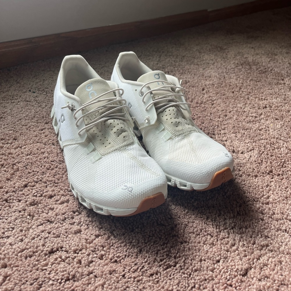 On cloud 5 white running shoes